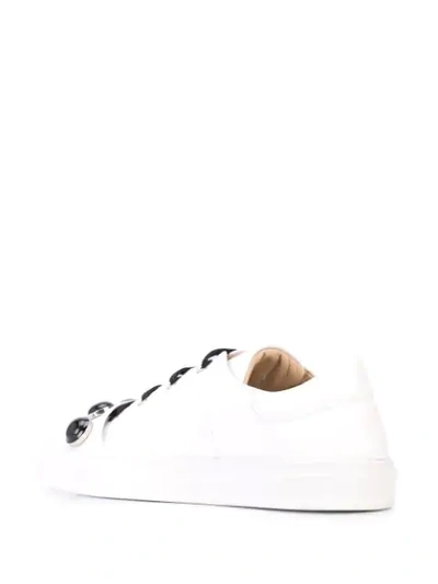 Shop Alberto Fermani Studded Lace Up Sneakers In White