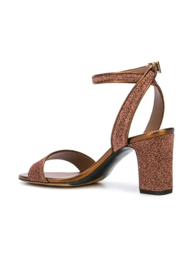 Shop Tabitha Simmons Metallic-effect 75mm Strappy Sandals