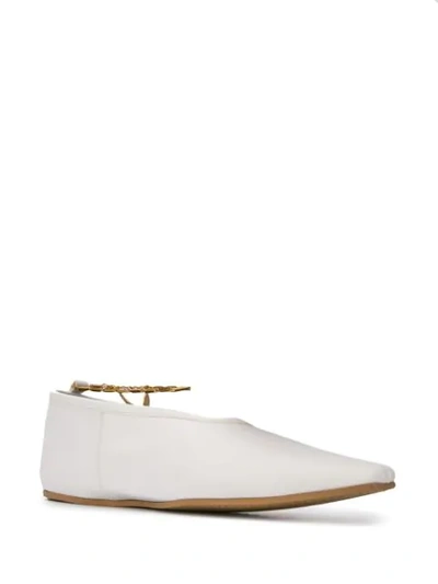 Shop Stella Mccartney Dessert Pointed Toe Ballerina Shoes In White