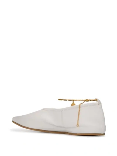 Shop Stella Mccartney Dessert Pointed Toe Ballerina Shoes In White