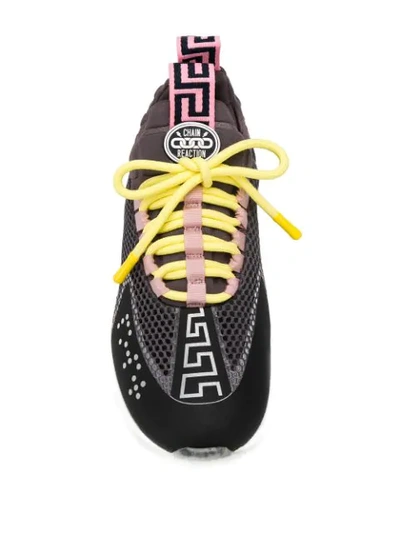 Shop Versace Chain Reaction Chunky Sneakers In Black