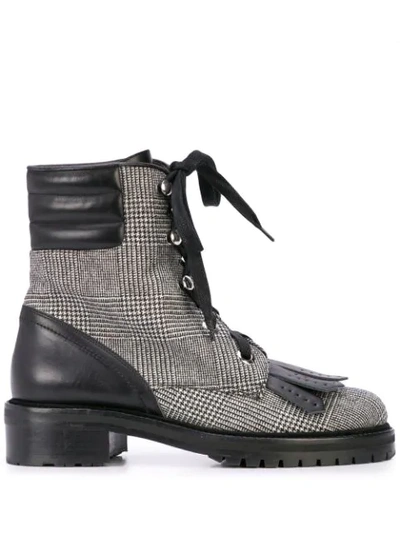 Shop Tabitha Simmons Rhodes Houndstooth Ankle Boots In Black