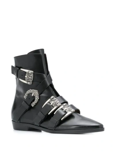 Shop Etro Buckled Ankle Boots In Black
