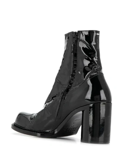 Shop Maison Margiela Patent Tabi Boots In Black