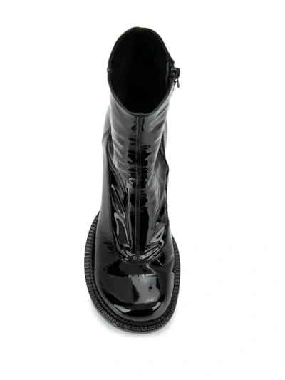 Shop Maison Margiela Patent Tabi Boots In Black