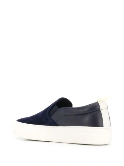 Shop Common Projects Slip-on Leather Sneakers In Blue