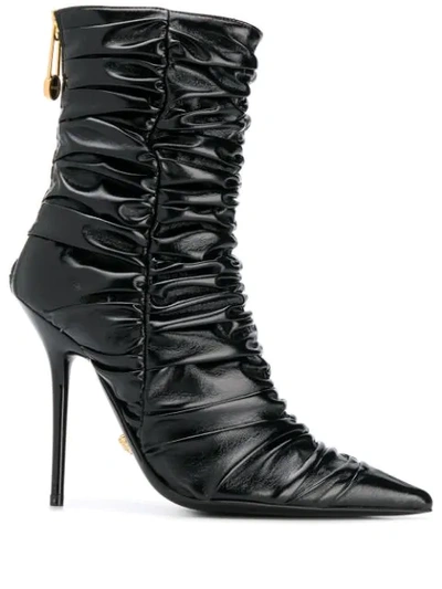 Shop Versace Stiefeletten Mit Raffung In D41oh Black