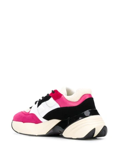 Shop Pinko Colour Block Sneakers In Pink