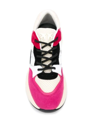 Shop Pinko Colour Block Sneakers In Pink