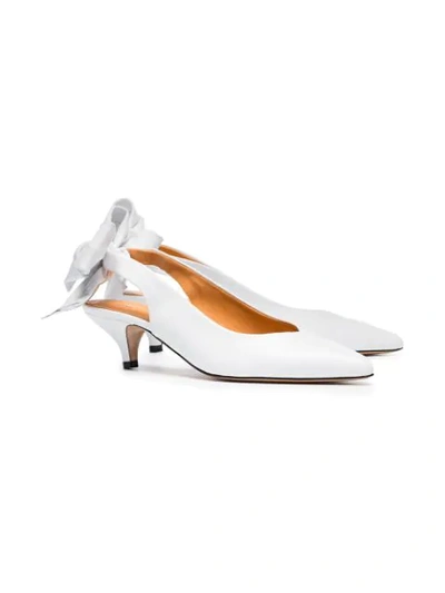 Shop Ganni 'sabine' Pumps In White