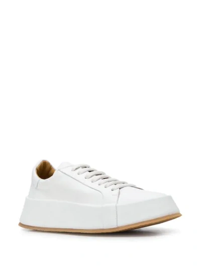 Shop Jil Sander Two-toned Sneakers In White