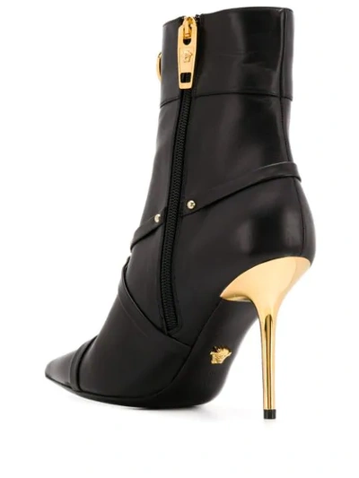 Shop Versace Medusa Ankle Boots In D41oh Nero Oro Caldo