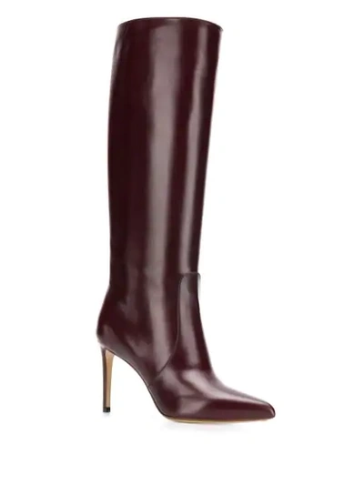 Shop Francesco Russo Pointed Knee Length Boots In Red