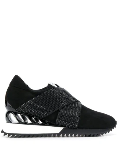 Shop Le Silla Crystal Embellished Sneakers In Black