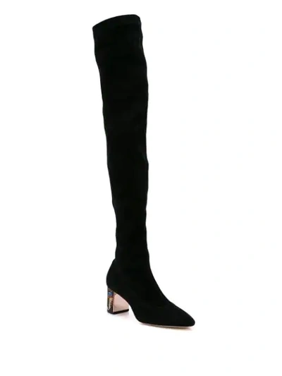 Shop Sophia Webster Thigh-high Heel Boots In Black