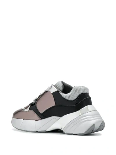 Shop Pinko Colour Blocked Chunky Low Top Sneakers In Grey