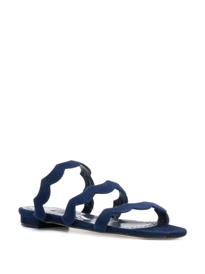 Manolo Blahnik Agravia Slides In Blue