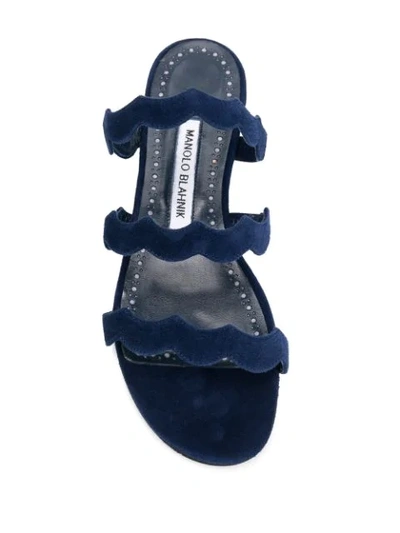 Manolo Blahnik Agravia Slides In Blue