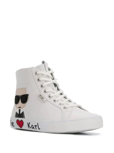 Karl Lagerfeld 'we Love Karl' High Top Sneakers In White | ModeSens