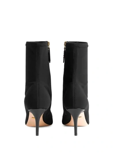 Shop Gucci Zumi Mid-heel Ankle Boot In Black