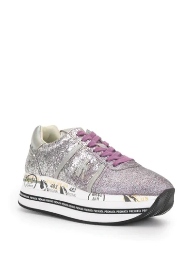 Shop Premiata Flatform-sneakers In Purple