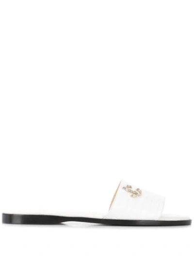 Shop Jimmy Choo Minea Slip-on Sandals In White