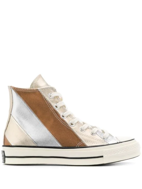 gold high top converse