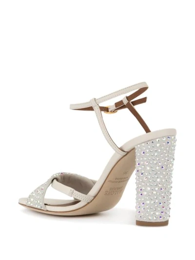 Shop Malone Souliers Tara Crystal-embellished Sandals In White