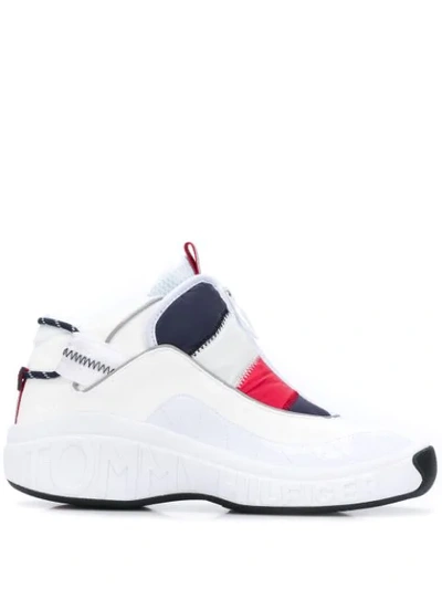Shop Tommy Jeans Heritage Padded Zip-up Sneakers In White