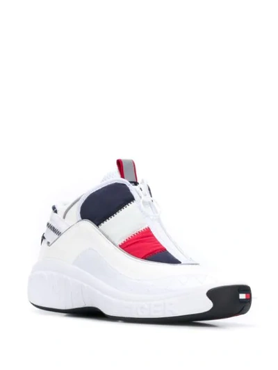 Shop Tommy Jeans Heritage Padded Zip-up Sneakers In White