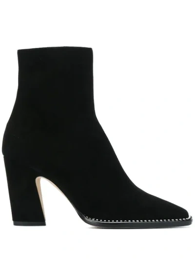 Shop Jimmy Choo Mavin 85mm Square-toe Boots In Black