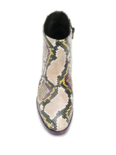 Shop A.f.vandevorst Snakeskin Effect Boots In Grey