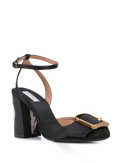 Shop Tabitha Simmons Serena Large-buckle Pumps In Black