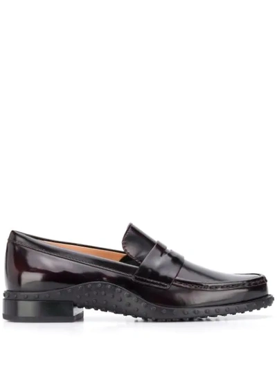 Tod's Black Loafers With Penny Bar In Black