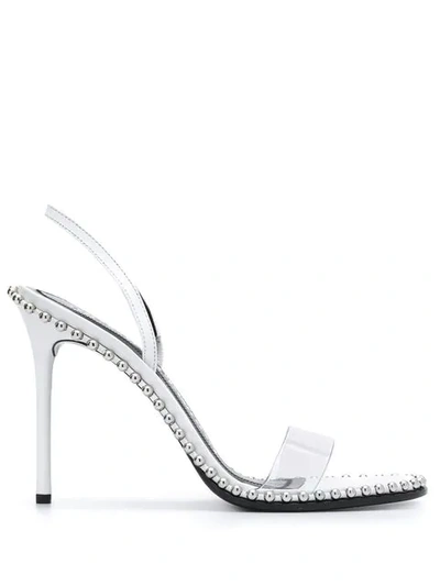 Shop Alexander Wang Studded Sandals In White