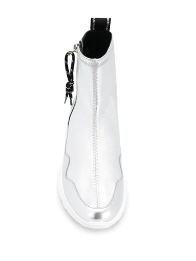 Shop Hogan Interactive Ankle Boots In Silver