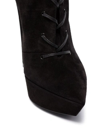 Shop Saint Laurent Betty Lace-up Ankle Boots In Black