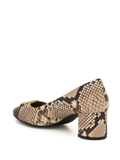 Shop Tory Burch Chelsea 50mm Snake-effect Pumps In Brown