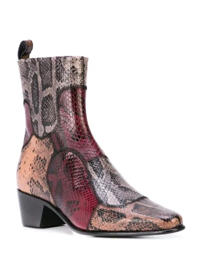 Shop Pierre Hardy Reno Patch Ankle Boots In Brown ,red