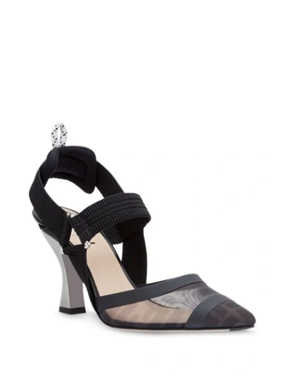 Fendi Colibrì Ff Motif Slingback Pumps In Black