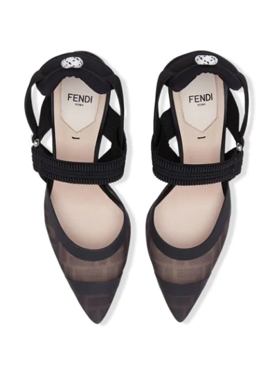 Fendi Colibrì Ff Motif Slingback Pumps In Black