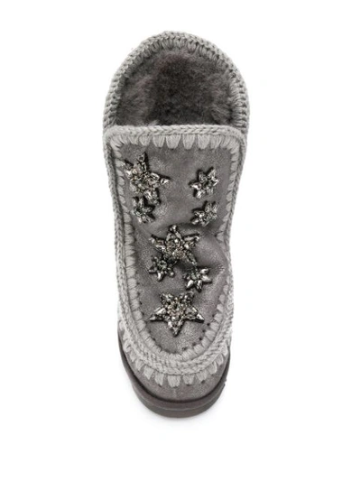 Shop Mou Crystal-embellished Boots In Grey