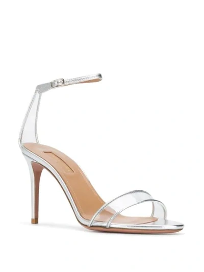 Shop Aquazzura Minimalist 85 Sandals In Silver