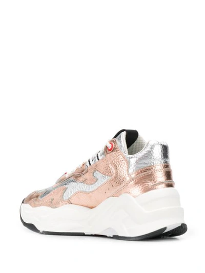 Shop Just Cavalli Wave Sole Platform Sneakers In Metallic