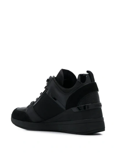 Shop Michael Michael Kors Wedge Trainers In Black