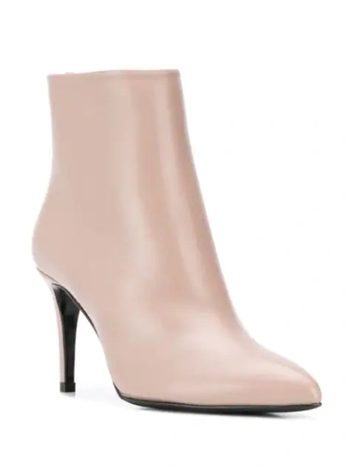 Shop Albano Pointed Ankle Boots In Vitello Beige