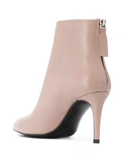 Shop Albano Pointed Ankle Boots In Vitello Beige