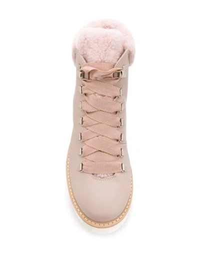 Shop Agl Attilio Giusti Leombruni Ankle Lace-up Boots In Pink