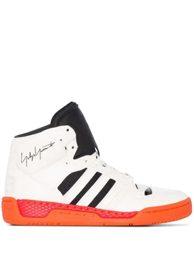 Shop Y-3 Hayworth 3-stripe High Top Sneakers In White