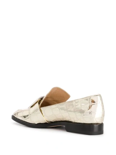 Shop Sergio Rossi Prince Loafers In Gold